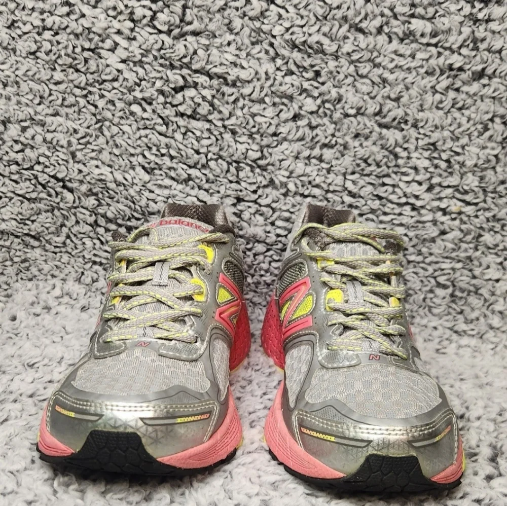 New Balance 860v4 Running  Low Top Leather Mesh Grey Pink W860SP4Women Size 8